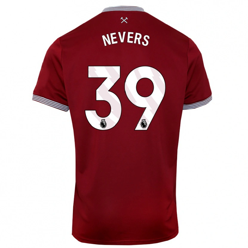 Danxen Heren Thierry Nevers #39 Bourgondisch Wit Thuisshirt Thuistenue 2025/26 T-Shirt