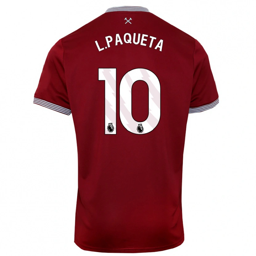 Danxen Heren Lucas Paquetá #10 Bourgondisch Wit Thuisshirt Thuistenue 2025/26 T-Shirt