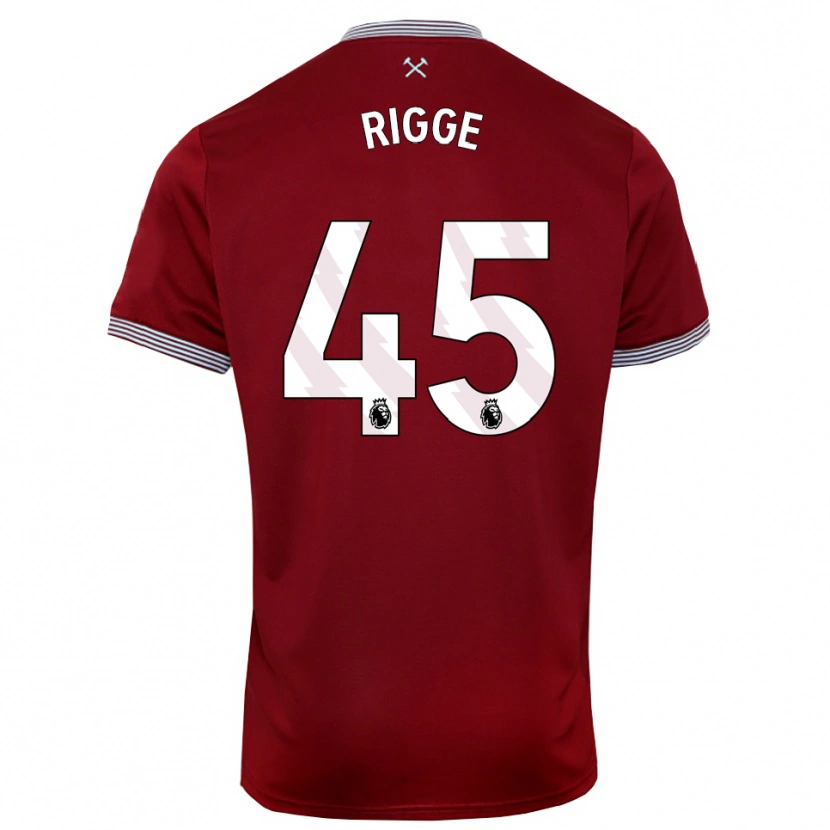 Danxen Heren Daniel Rigge #45 Bourgondisch Wit Thuisshirt Thuistenue 2025/26 T-Shirt