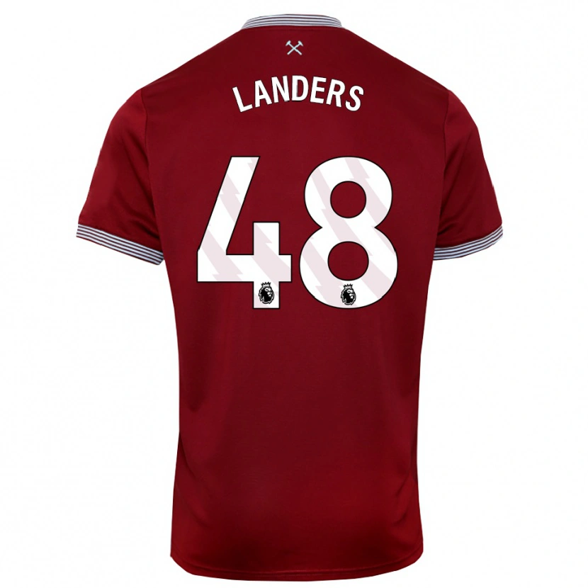 Danxen Heren Josh Landers #48 Bourgondisch Wit Thuisshirt Thuistenue 2025/26 T-Shirt