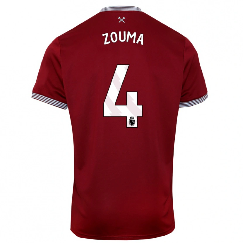 Danxen Heren Kurt Zouma #4 Bourgondisch Wit Thuisshirt Thuistenue 2025/26 T-Shirt