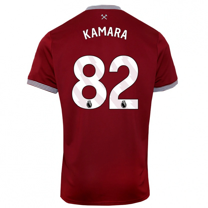 Danxen Heren Aaron Kamara #82 Bourgondisch Wit Thuisshirt Thuistenue 2025/26 T-Shirt