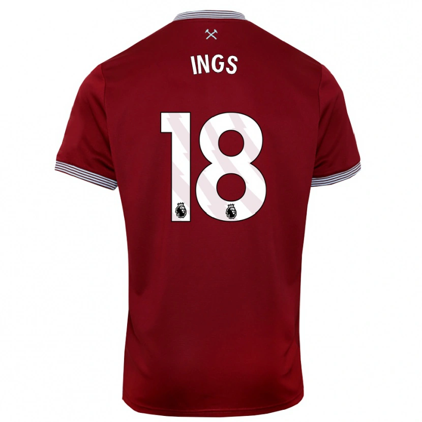 Danxen Heren Danny Ings #18 Bourgondisch Wit Thuisshirt Thuistenue 2025/26 T-Shirt