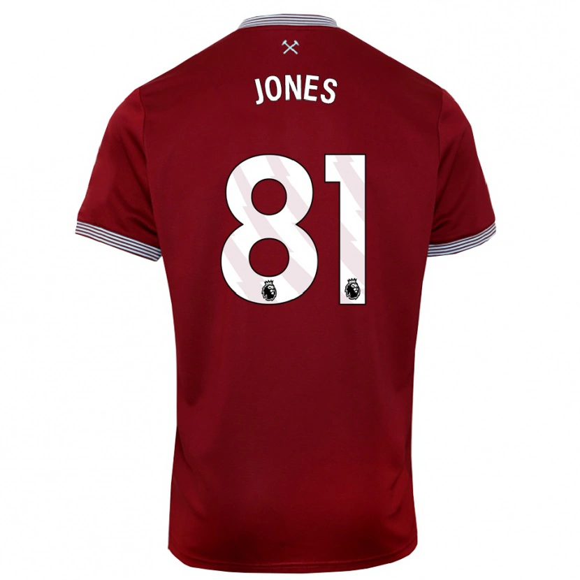 Danxen Heren Liam Jones #81 Bourgondisch Wit Thuisshirt Thuistenue 2025/26 T-Shirt