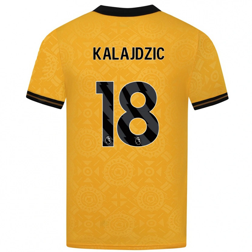 Danxen Heren Sasa Kalajdzic #18 Geel Zwart Thuisshirt Thuistenue 2025/26 T-Shirt