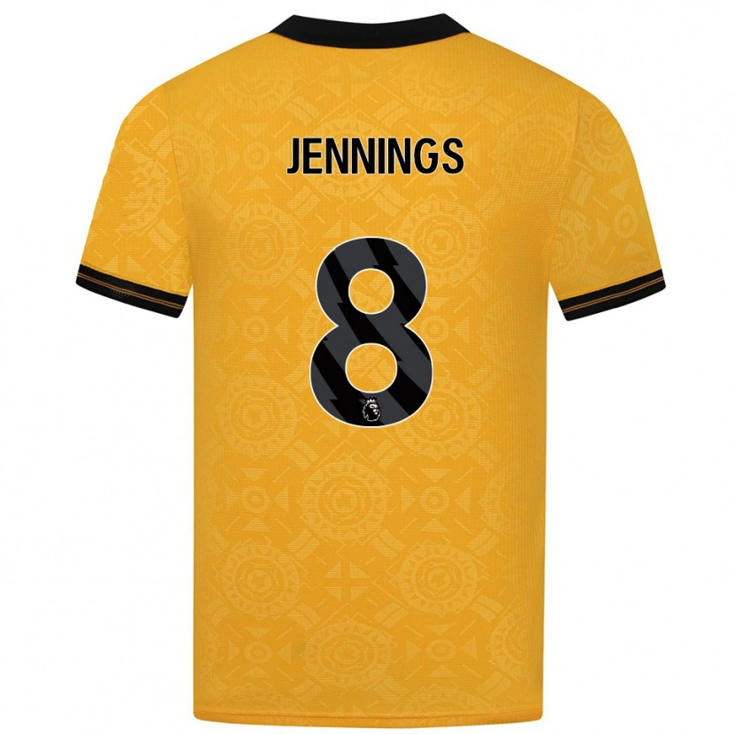 Danxen Heren Shannie Jennings #8 Geel Zwart Thuisshirt Thuistenue 2025/26 T-Shirt
