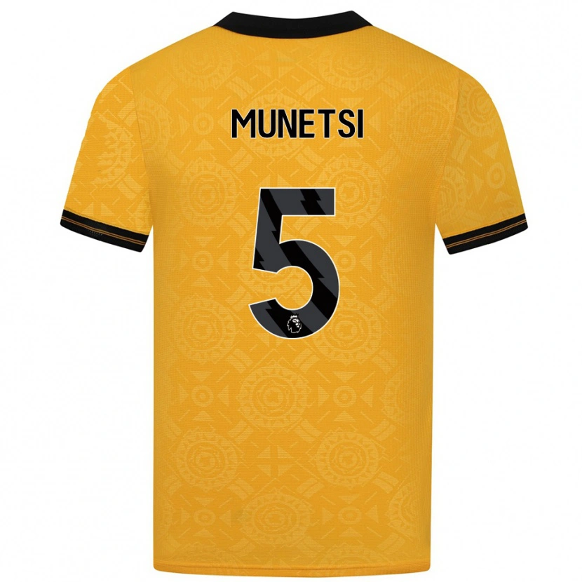 Danxen Heren Marshall Munetsi #5 Geel Zwart Thuisshirt Thuistenue 2025/26 T-Shirt