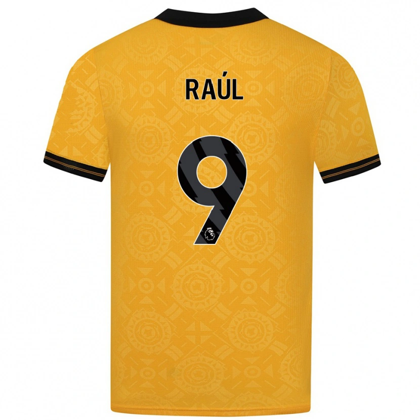 Danxen Heren Raul Jimenez #9 Geel Zwart Thuisshirt Thuistenue 2025/26 T-Shirt