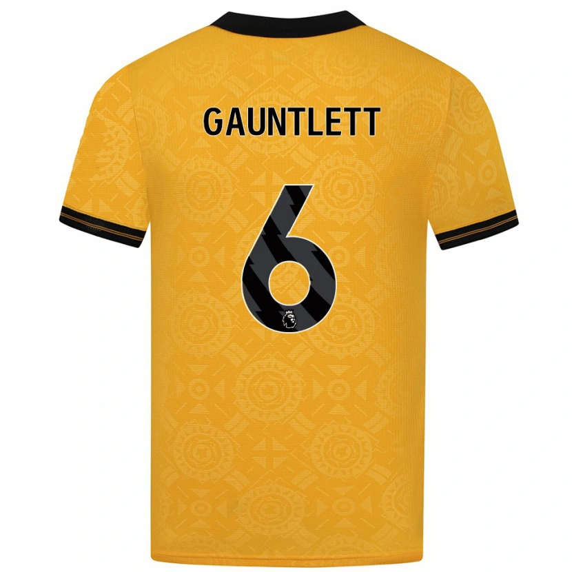 Danxen Heren Maz Gauntlett #6 Geel Zwart Thuisshirt Thuistenue 2025/26 T-Shirt