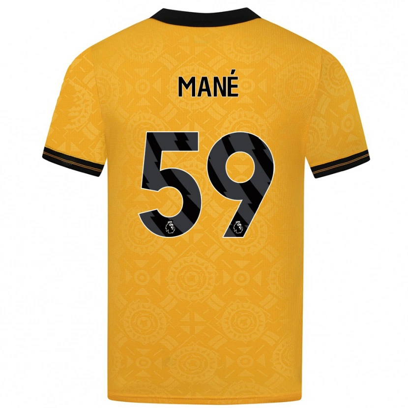 Danxen Heren Mateus Mané #59 Geel Zwart Thuisshirt Thuistenue 2025/26 T-Shirt