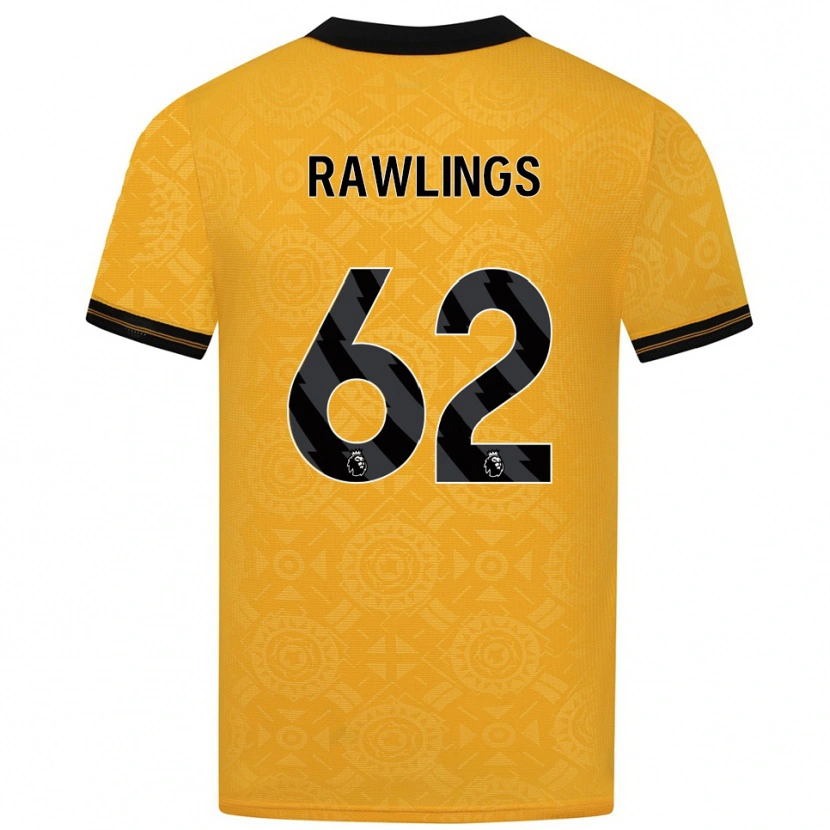 Danxen Heren Luke Rawlings #62 Geel Zwart Thuisshirt Thuistenue 2025/26 T-Shirt