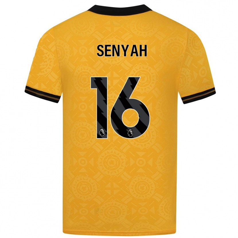 Danxen Heren Kwasi Senyah #16 Geel Zwart Thuisshirt Thuistenue 2025/26 T-Shirt