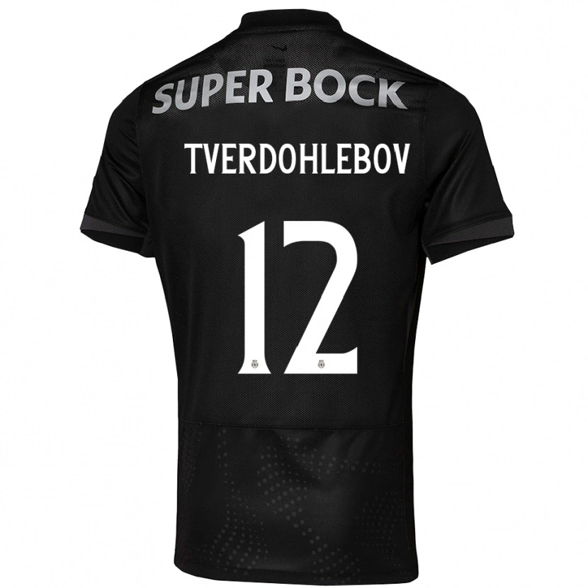 Danxen Heren Alex Tverdohlebov #12 Zwart Wit Uitshirt Uittenue 2025/26 T-Shirt