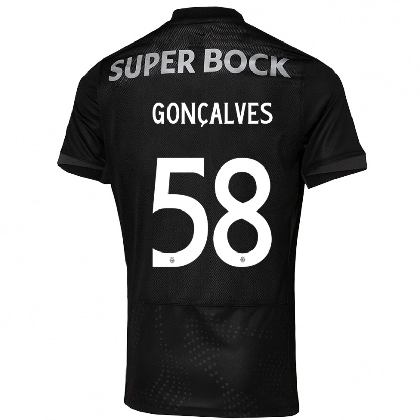Danxen Heren Flávio Gonçalves #58 Zwart Wit Uitshirt Uittenue 2025/26 T-Shirt