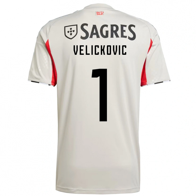 Danxen Heren Luka Veličković #1 Gebroken Wit Rood Uitshirt Uittenue 2025/26 T-Shirt