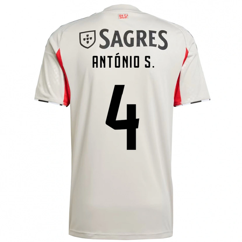 Danxen Heren António Silva #4 Gebroken Wit Rood Uitshirt Uittenue 2025/26 T-Shirt