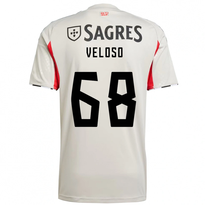 Danxen Heren João Veloso #68 Gebroken Wit Rood Uitshirt Uittenue 2025/26 T-Shirt