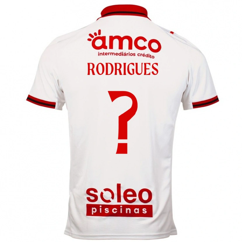 Danxen Heren David Rodrigues #0 Wit Rood Uitshirt Uittenue 2025/26 T-Shirt