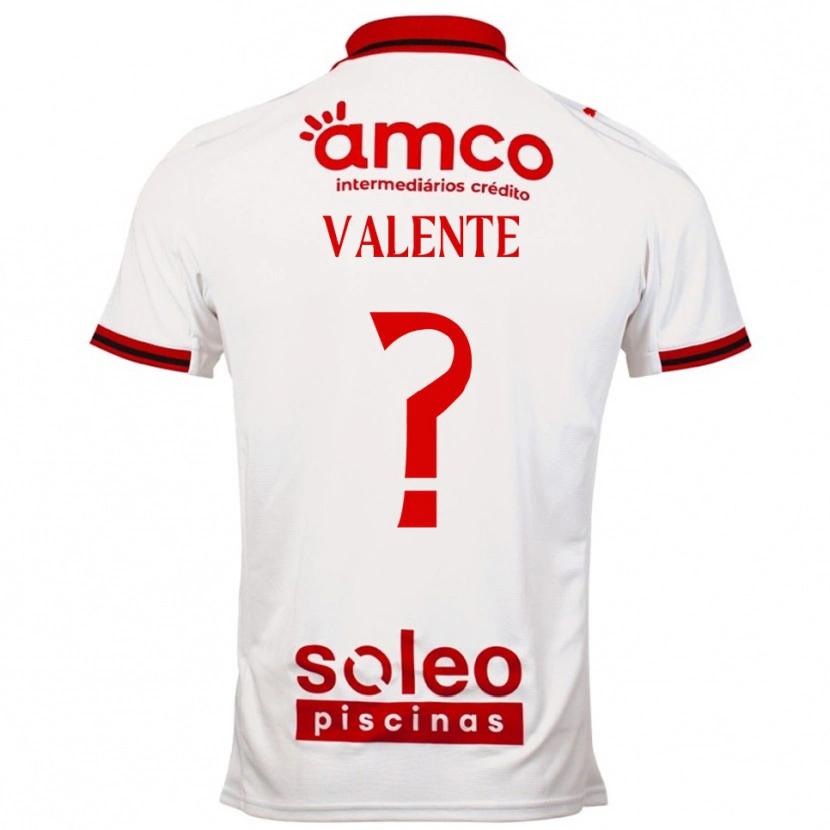 Danxen Heren Rodrigo Valente #0 Wit Rood Uitshirt Uittenue 2025/26 T-Shirt