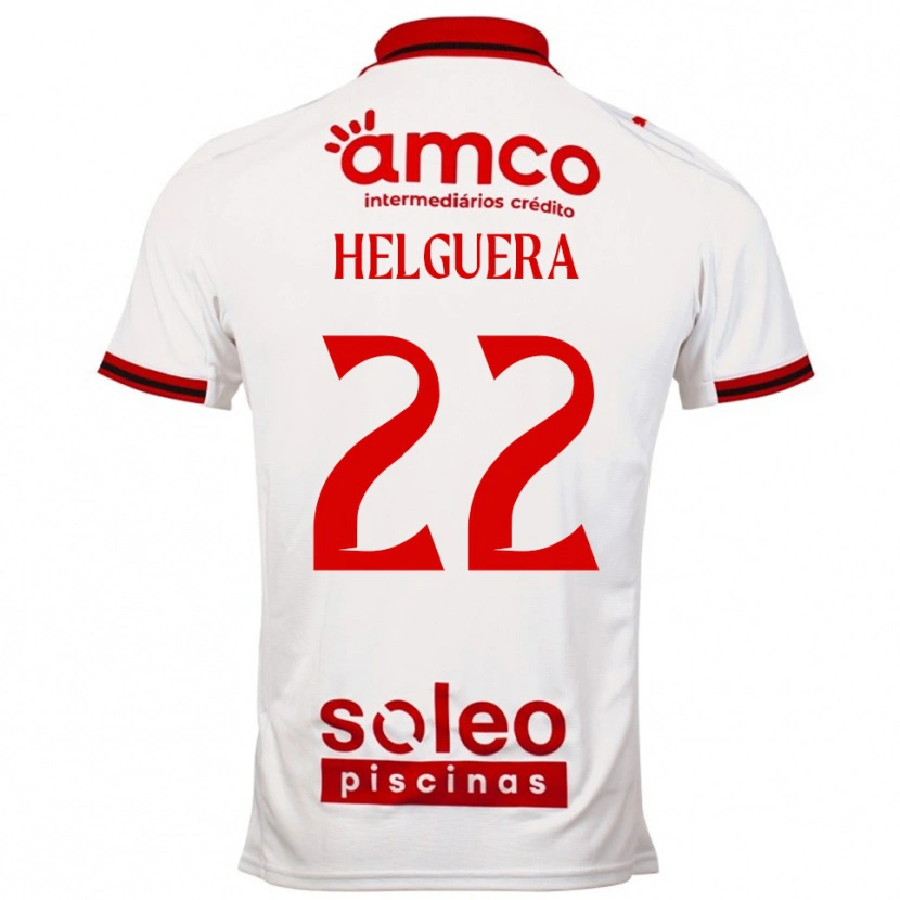Danxen Heren Thiago Helguera #22 Wit Rood Uitshirt Uittenue 2025/26 T-Shirt