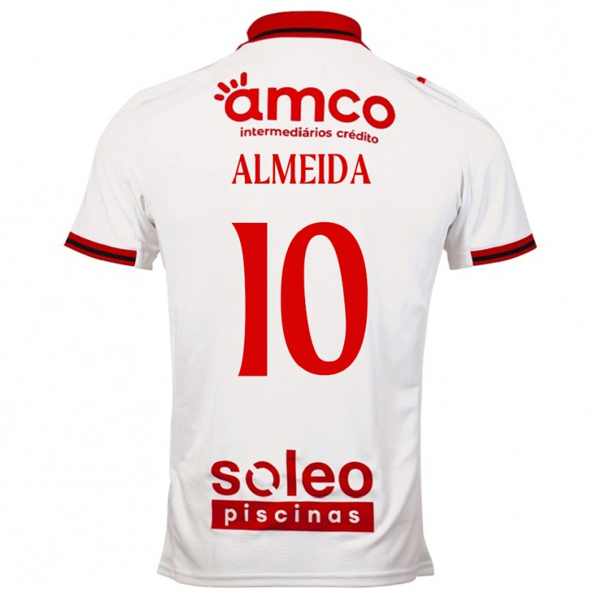 Danxen Heren Vitória Almeida #10 Wit Rood Uitshirt Uittenue 2025/26 T-Shirt