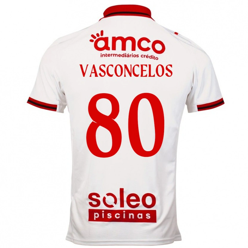 Danxen Heren Vasconcelos #80 Wit Rood Uitshirt Uittenue 2025/26 T-Shirt