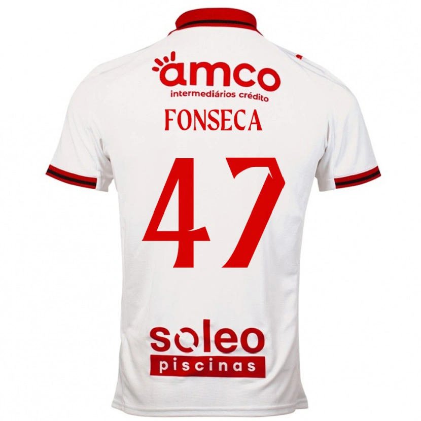 Danxen Heren Diogo Fonseca #47 Wit Rood Uitshirt Uittenue 2025/26 T-Shirt