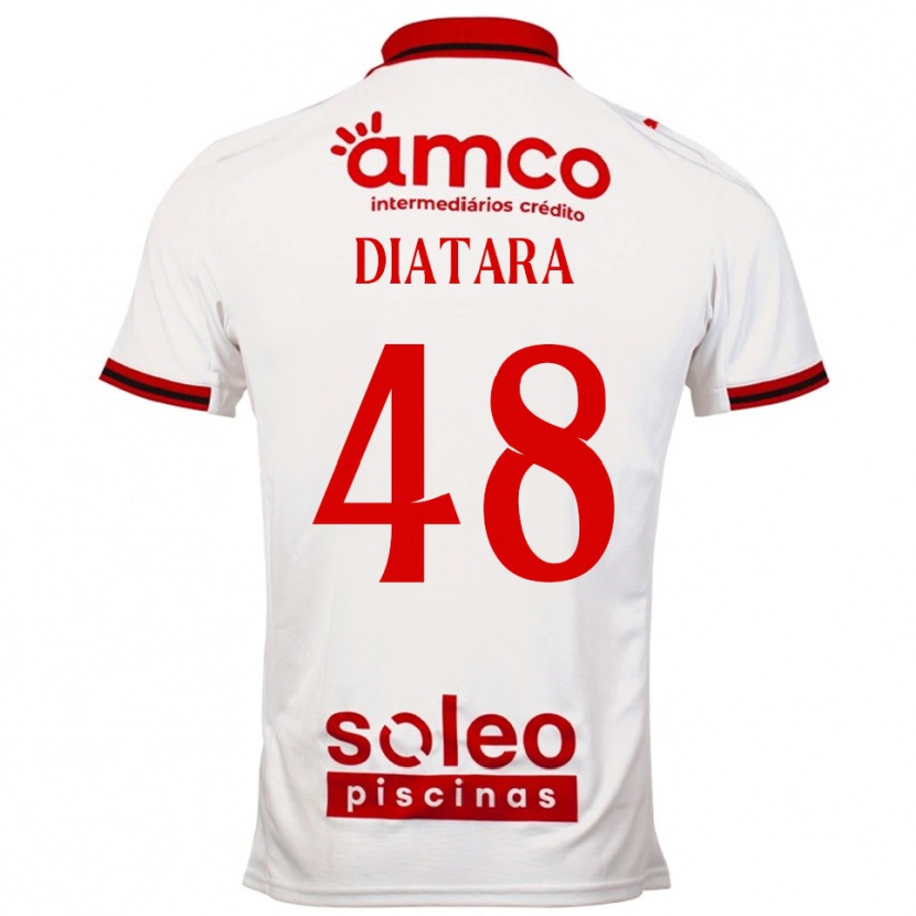 Danxen Heren Samba Diatara #48 Wit Rood Uitshirt Uittenue 2025/26 T-Shirt