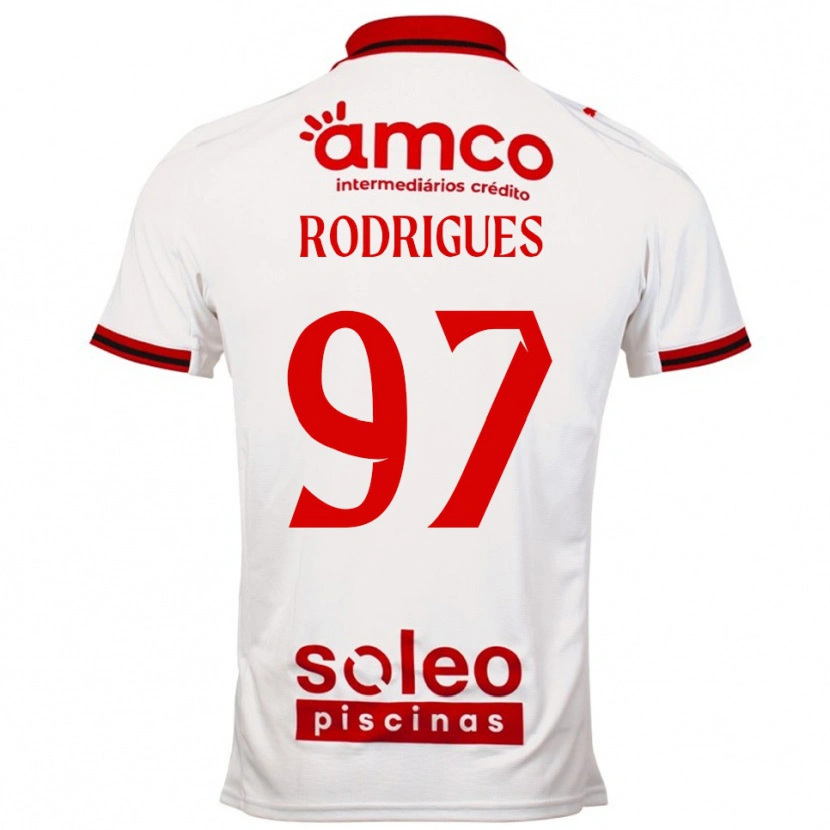Danxen Heren Dinis Rodrigues #97 Wit Rood Uitshirt Uittenue 2025/26 T-Shirt