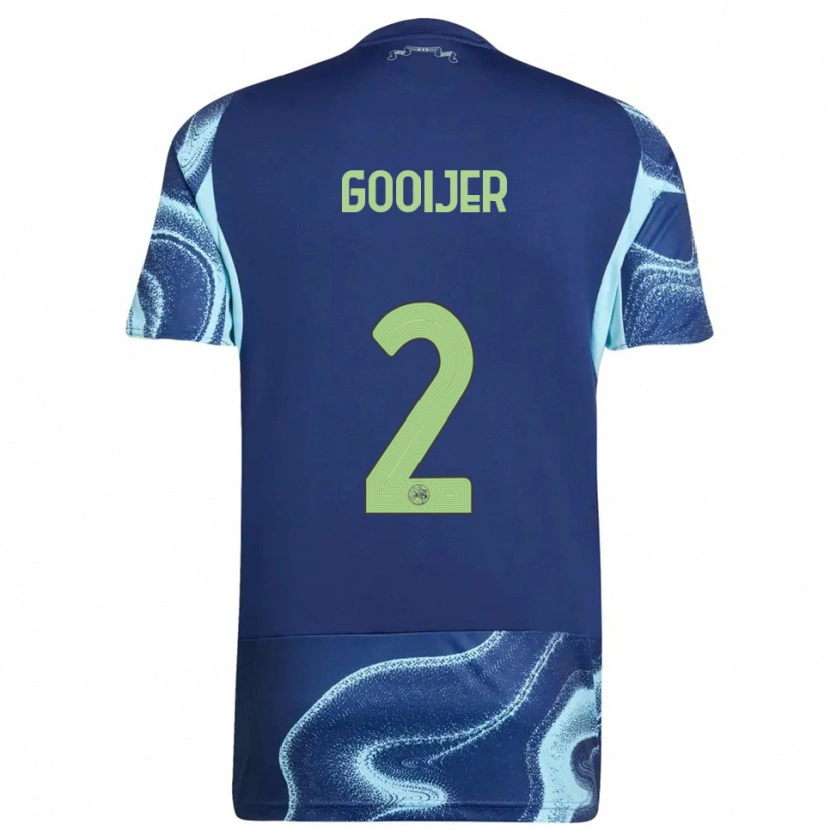 Danxen Heren Tristan Gooijer #2 Marineblauw Hemelsblauw Uitshirt Uittenue 2025/26 T-Shirt