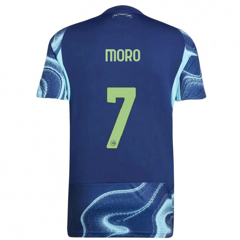 Danxen Heren Raúl Moro #7 Marineblauw Hemelsblauw Uitshirt Uittenue 2025/26 T-Shirt