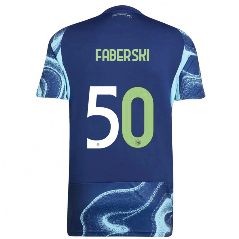 Danxen Heren Jan Faberski #50 Marineblauw Hemelsblauw Uitshirt Uittenue 2025/26 T-Shirt