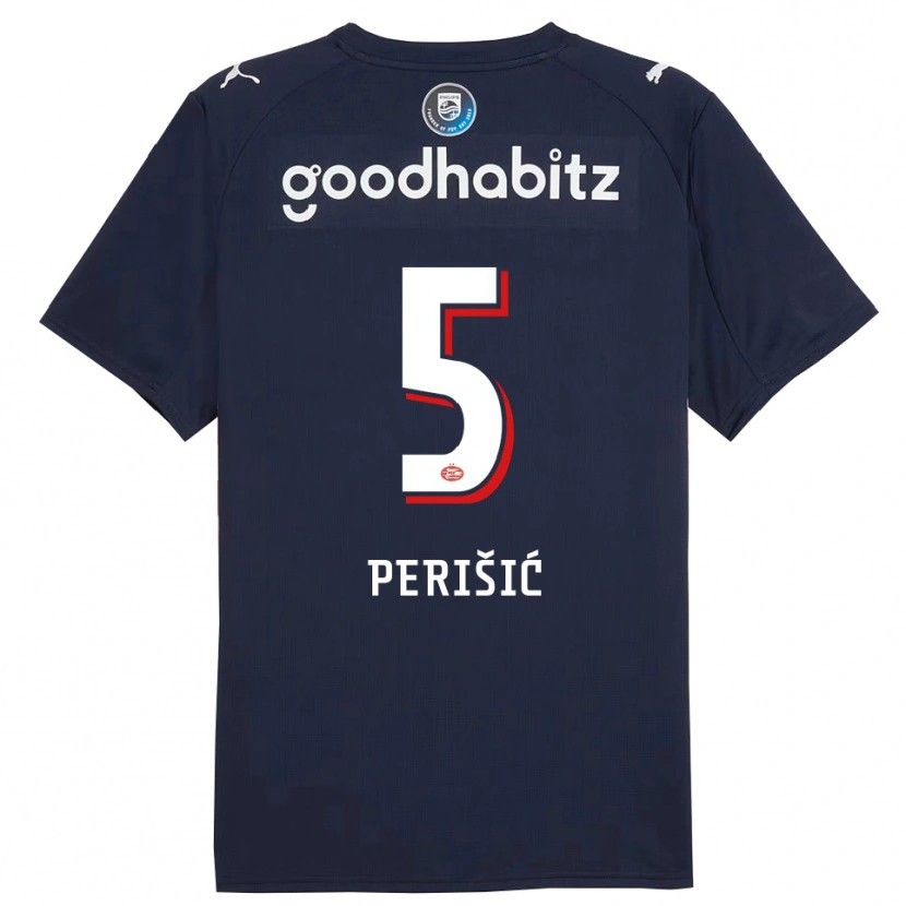 Danxen Heren Ivan Perišić #5 Marineblauw Wit Uitshirt Uittenue 2025/26 T-Shirt