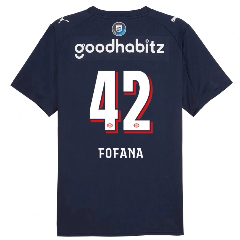 Danxen Heren Fode Fofana #42 Marineblauw Wit Uitshirt Uittenue 2025/26 T-Shirt