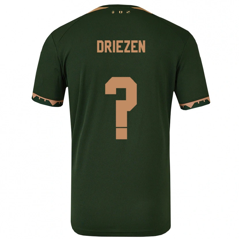 Danxen Heren Michel Driezen #0 Groen Goud Uitshirt Uittenue 2025/26 T-Shirt