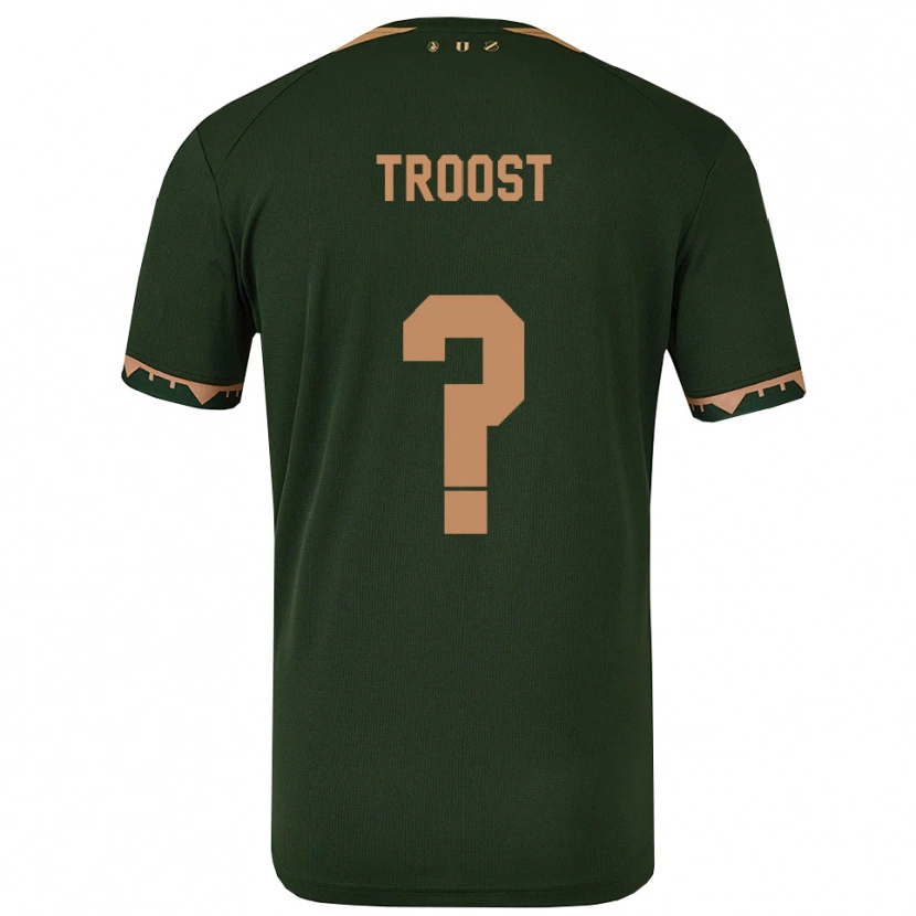 Danxen Heren Fabian Troost #0 Groen Goud Uitshirt Uittenue 2025/26 T-Shirt
