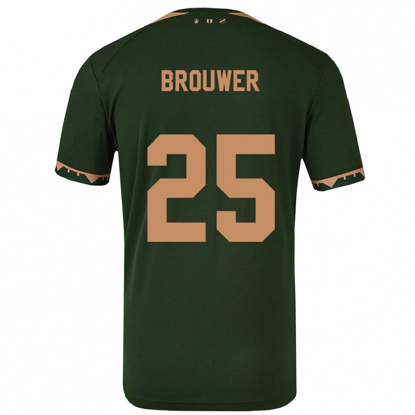 Danxen Heren Michael Brouwer #25 Groen Goud Uitshirt Uittenue 2025/26 T-Shirt
