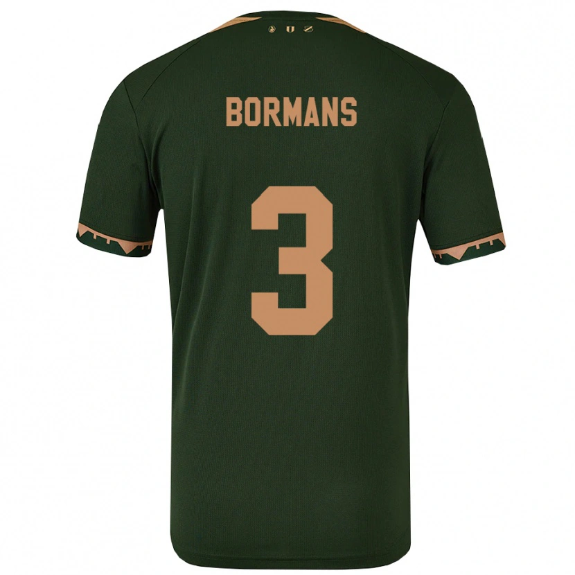 Danxen Heren Merel Bormans #3 Groen Goud Uitshirt Uittenue 2025/26 T-Shirt
