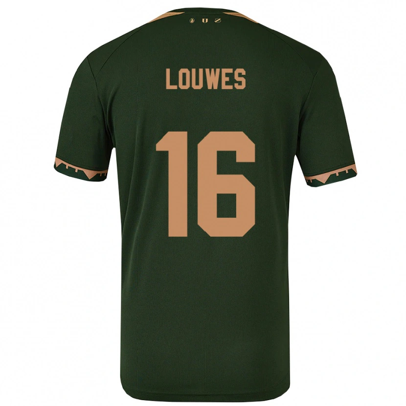 Danxen Heren Puck Louwes #16 Groen Goud Uitshirt Uittenue 2025/26 T-Shirt