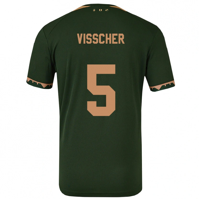 Danxen Heren Amber Visscher #5 Groen Goud Uitshirt Uittenue 2025/26 T-Shirt