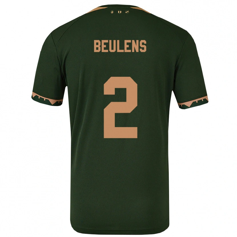 Danxen Heren Noël Beulens #2 Groen Goud Uitshirt Uittenue 2025/26 T-Shirt