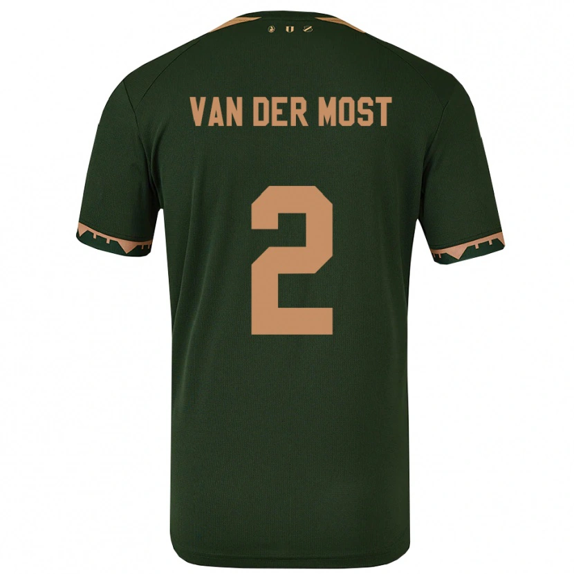 Danxen Heren Liza Van Der Most #2 Groen Goud Uitshirt Uittenue 2025/26 T-Shirt