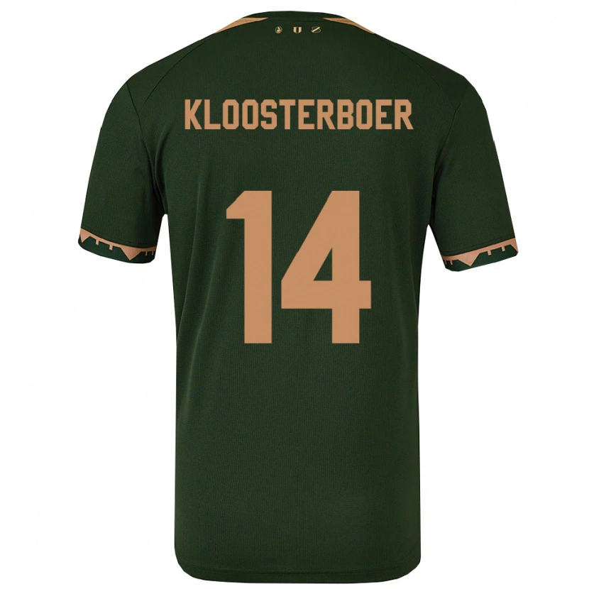 Danxen Heren Per Kloosterboer #14 Groen Goud Uitshirt Uittenue 2025/26 T-Shirt