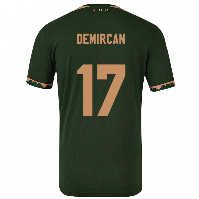 Danxen Heren Emirhan Demircan #17 Groen Goud Uitshirt Uittenue 2025/26 T-Shirt