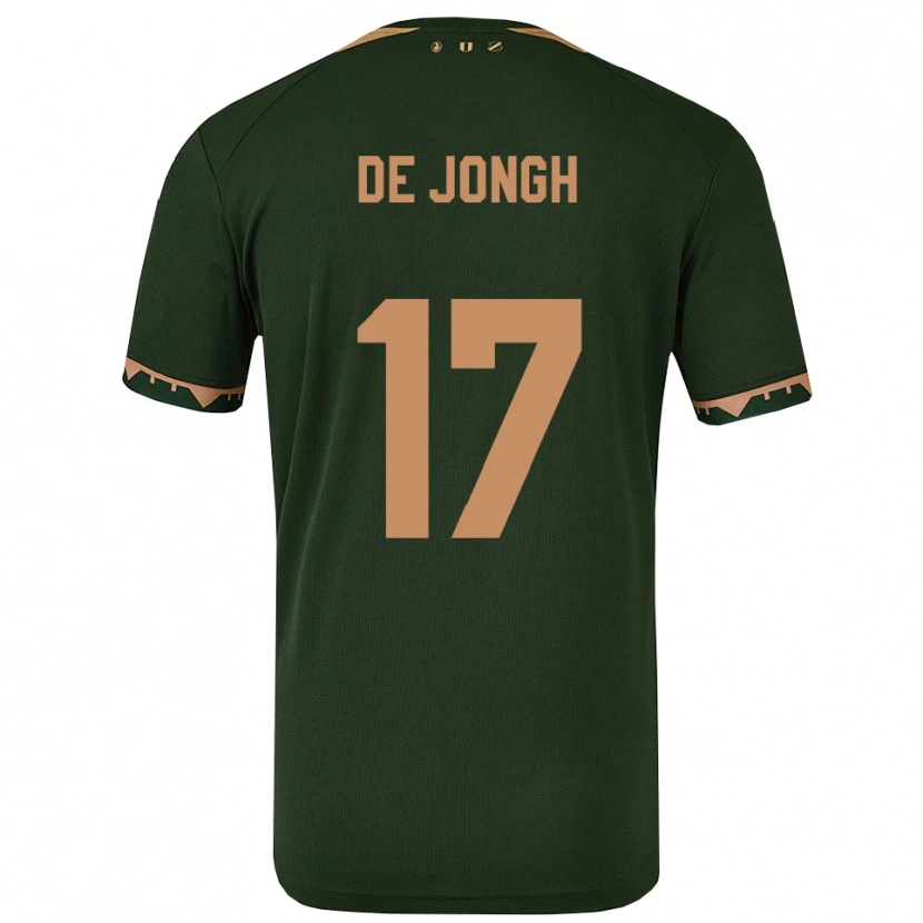 Danxen Heren Bryan De Jongh #17 Groen Goud Uitshirt Uittenue 2025/26 T-Shirt