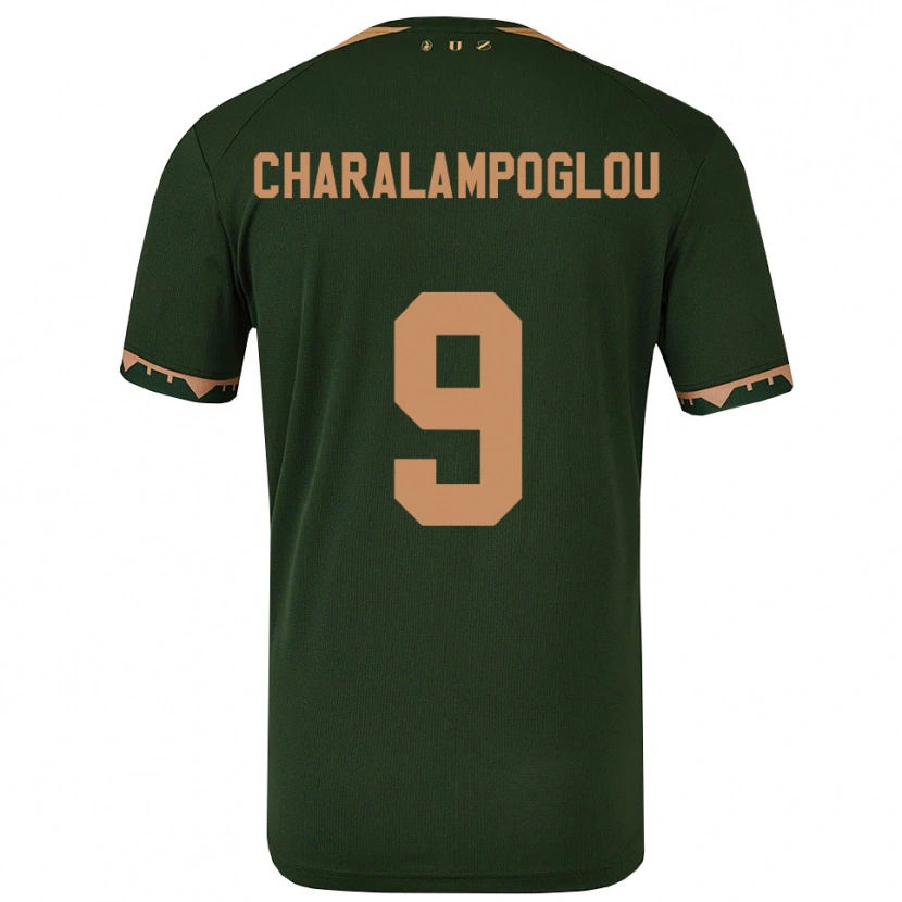 Danxen Heren Georgios Charalampoglou #9 Groen Goud Uitshirt Uittenue 2025/26 T-Shirt