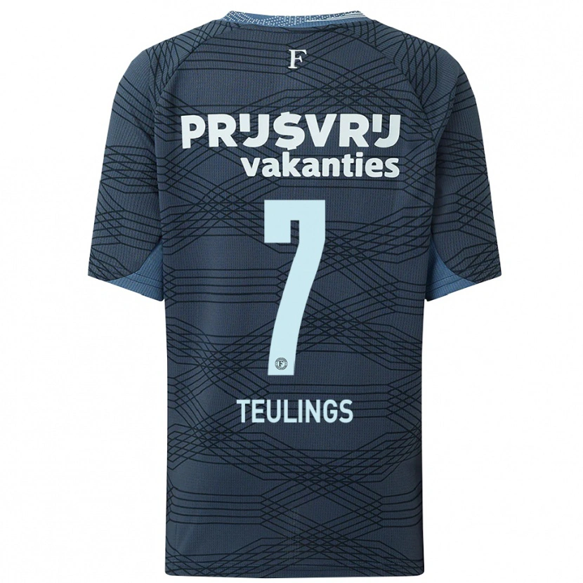 Danxen Heren Jarne Teulings #7 Zwart Grijs Uitshirt Uittenue 2025/26 T-Shirt