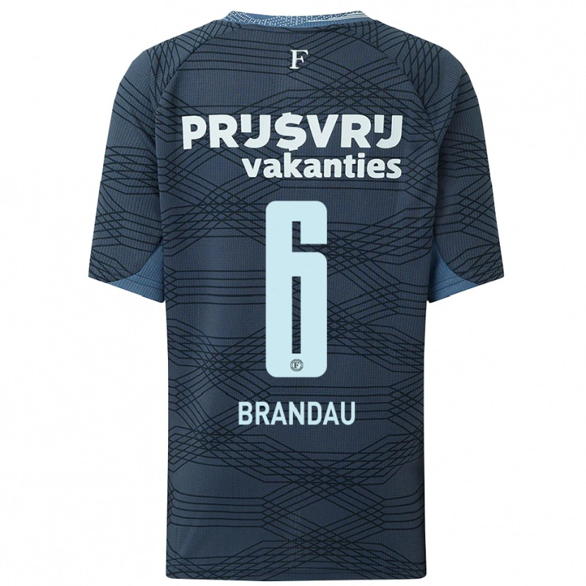 Danxen Heren Justine Brandau #6 Zwart Grijs Uitshirt Uittenue 2025/26 T-Shirt