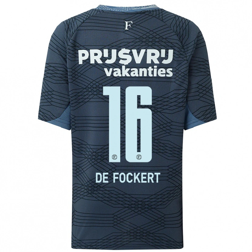 Danxen Heren Maarten De Fockert #16 Zwart Grijs Uitshirt Uittenue 2025/26 T-Shirt