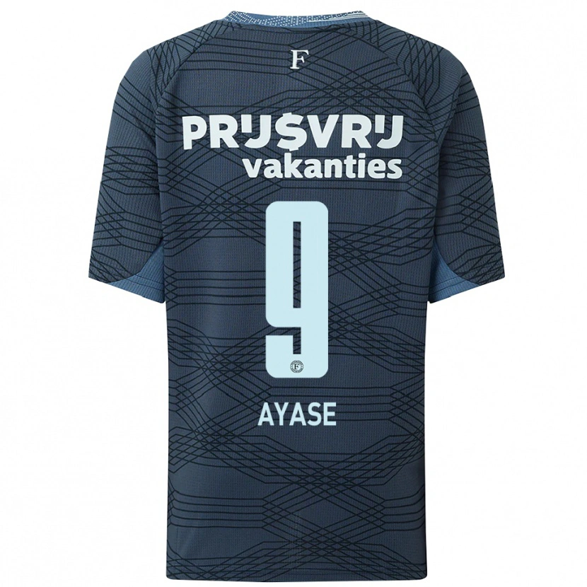 Danxen Heren Ayase Ueda #9 Zwart Grijs Uitshirt Uittenue 2025/26 T-Shirt